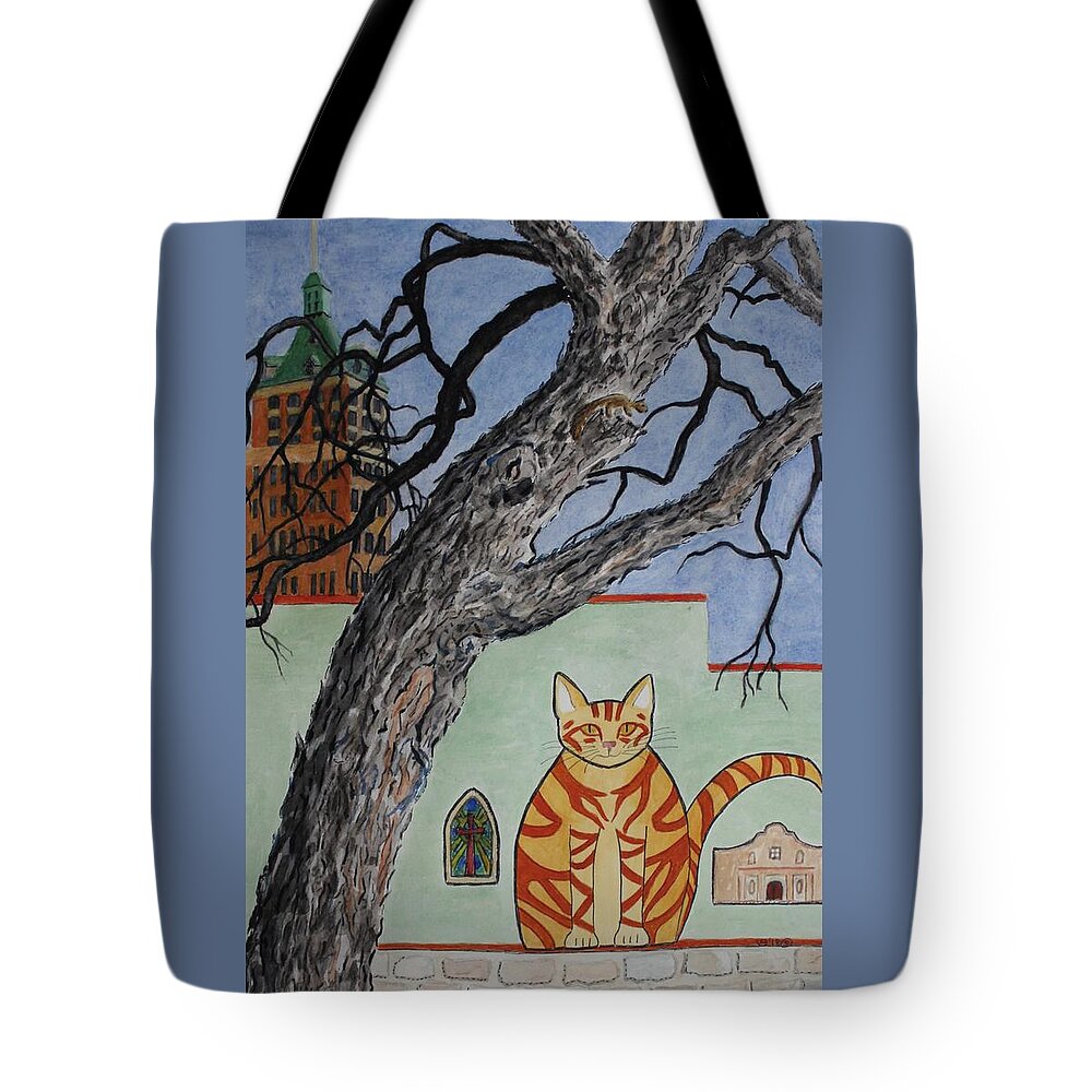 Ginger Color Tote Bag featuring the painting Mr. Lavish, Younger Branch of the Ginger Family of La Villita by Vera Smith