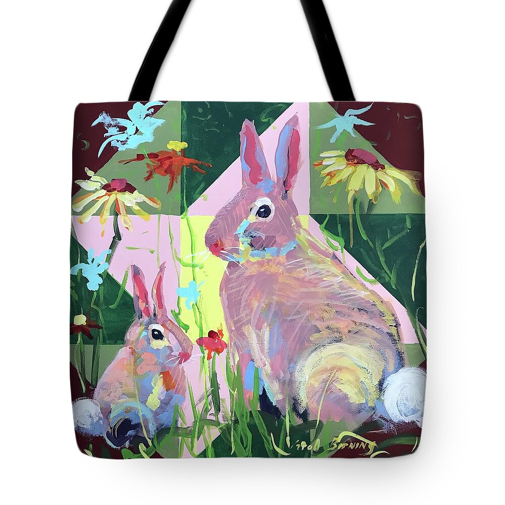 Bunny Tote Bag featuring the painting Mr. McGregor's Garden by Carol Berning