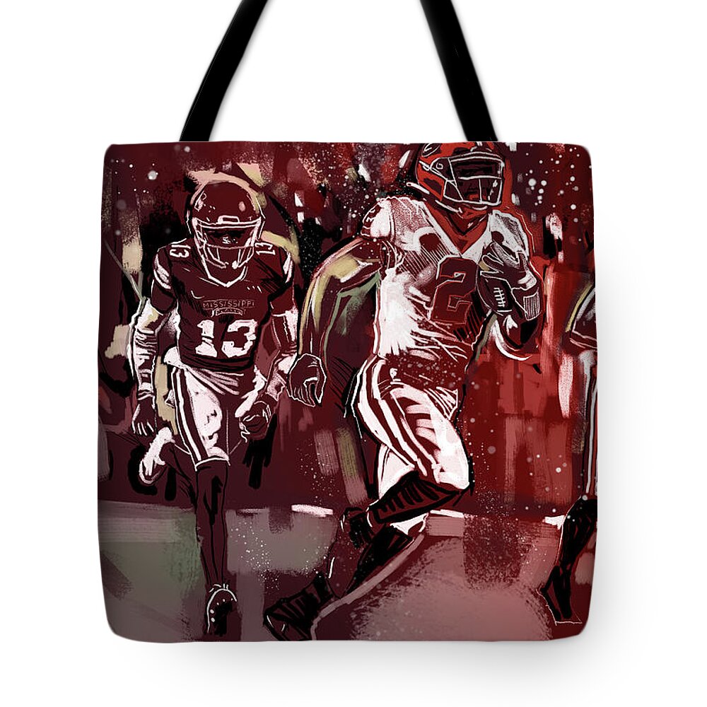 Ms State Victory Tote Bag featuring the painting Ms State Victory by John Gholson