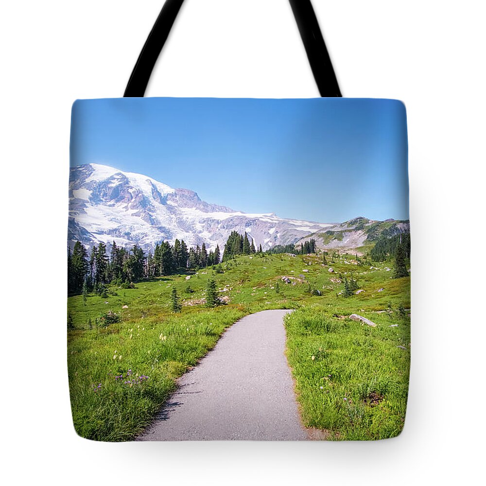 Washington State Tote Bag featuring the photograph Mt. Rainier #1 by Alberto Zanoni