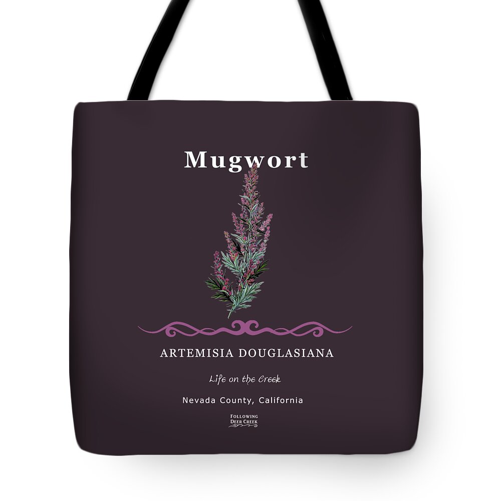 Mugwort Tote Bag featuring the digital art Mugwort Herb by Lisa Redfern