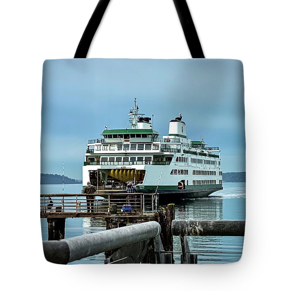 Ferry Tote Bag featuring the photograph Mukilteo Ferry Terminal by Anamar Pictures