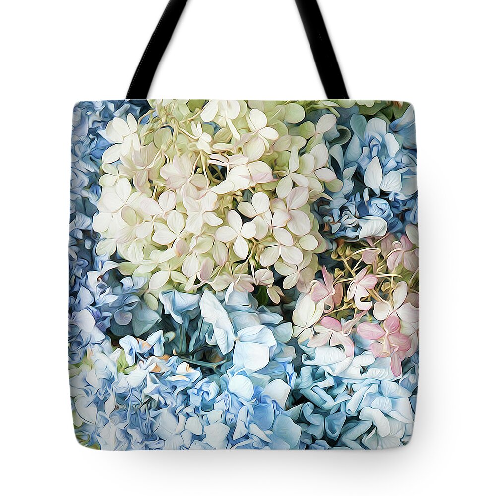 Hydrangea Tote Bag featuring the photograph Multi Colored Hydrangea by Theresa Tahara