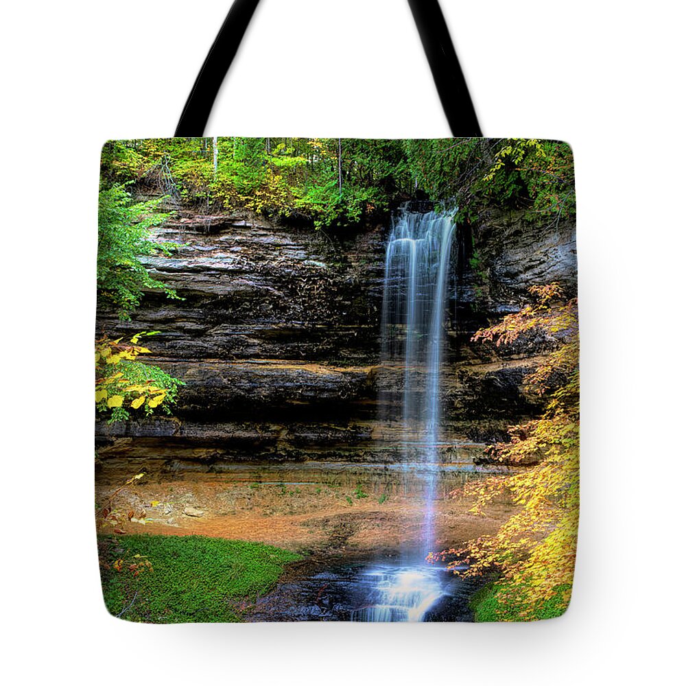 Munising Tote Bag featuring the photograph Munising Falls by Cheryl Strahl