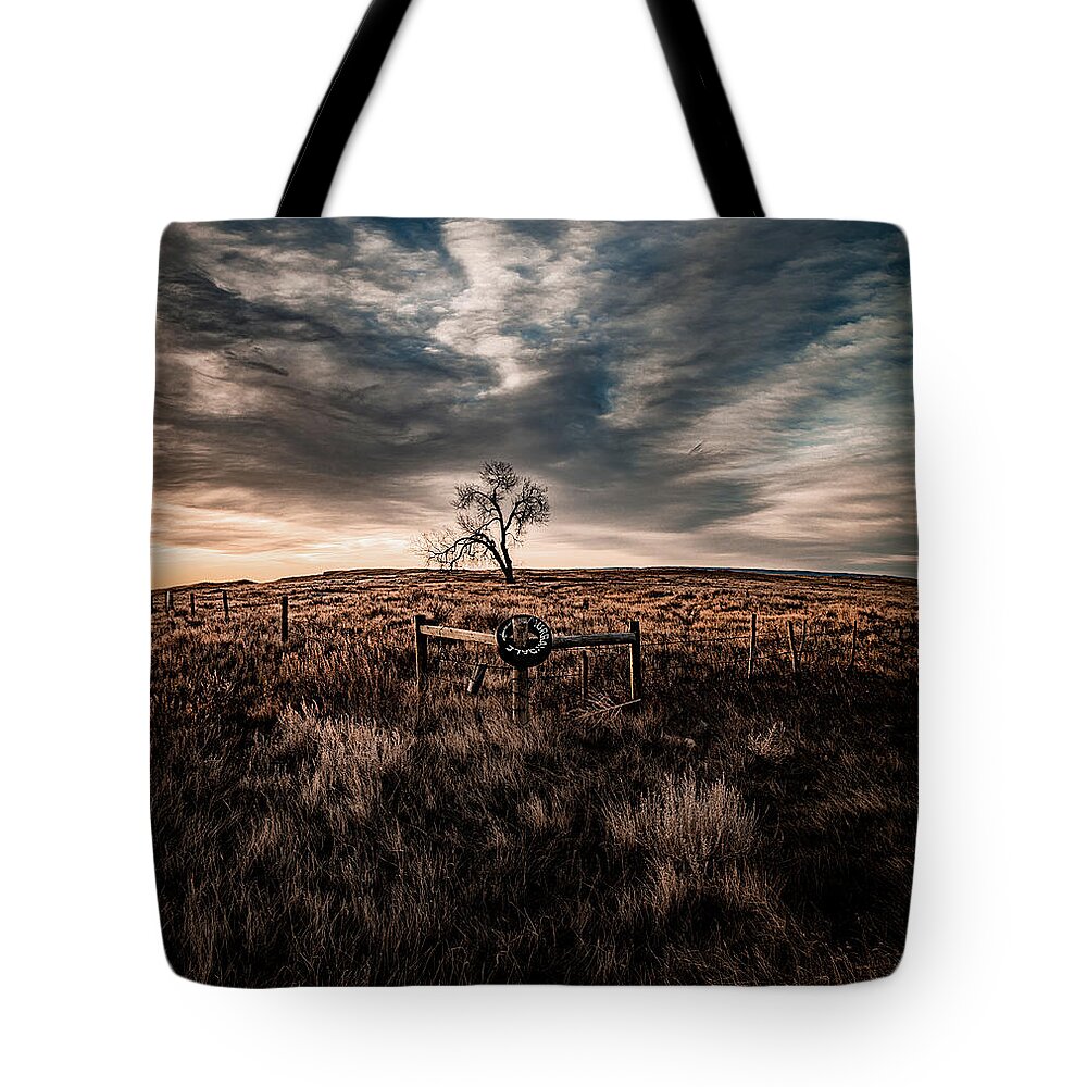 Prairie Tote Bag featuring the photograph Murray Tree by Darcy Dietrich