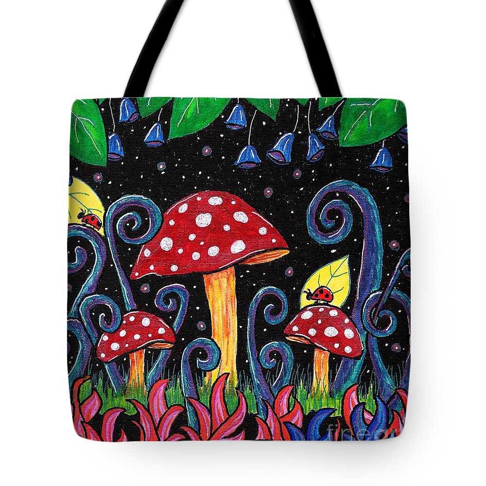 Mushroom Tote Bag featuring the painting Mushroom Night by Gemma Reece-Holloway