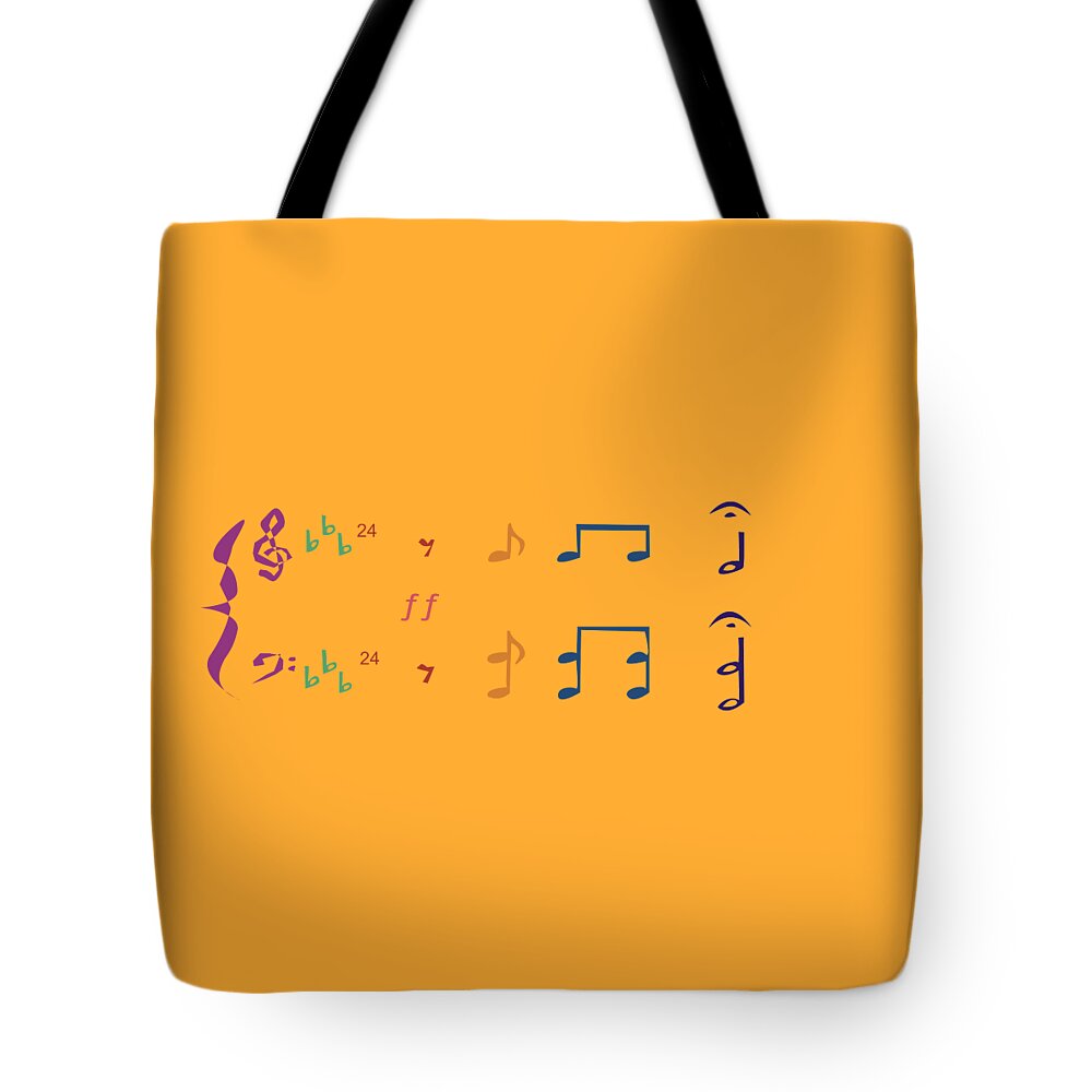David Bridburg Tote Bag featuring the digital art Music Notes 1 by David Bridburg