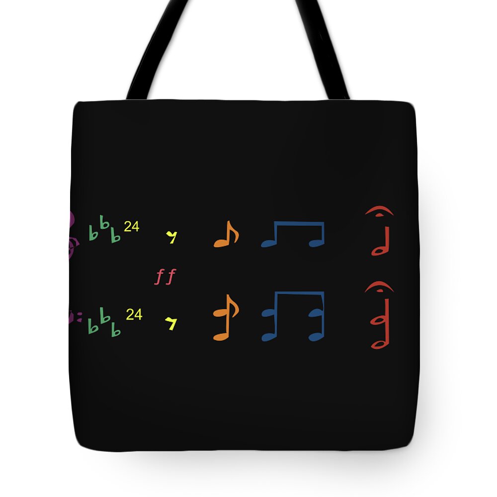 David Bridburg Tote Bag featuring the digital art Music Notes 35 by David Bridburg
