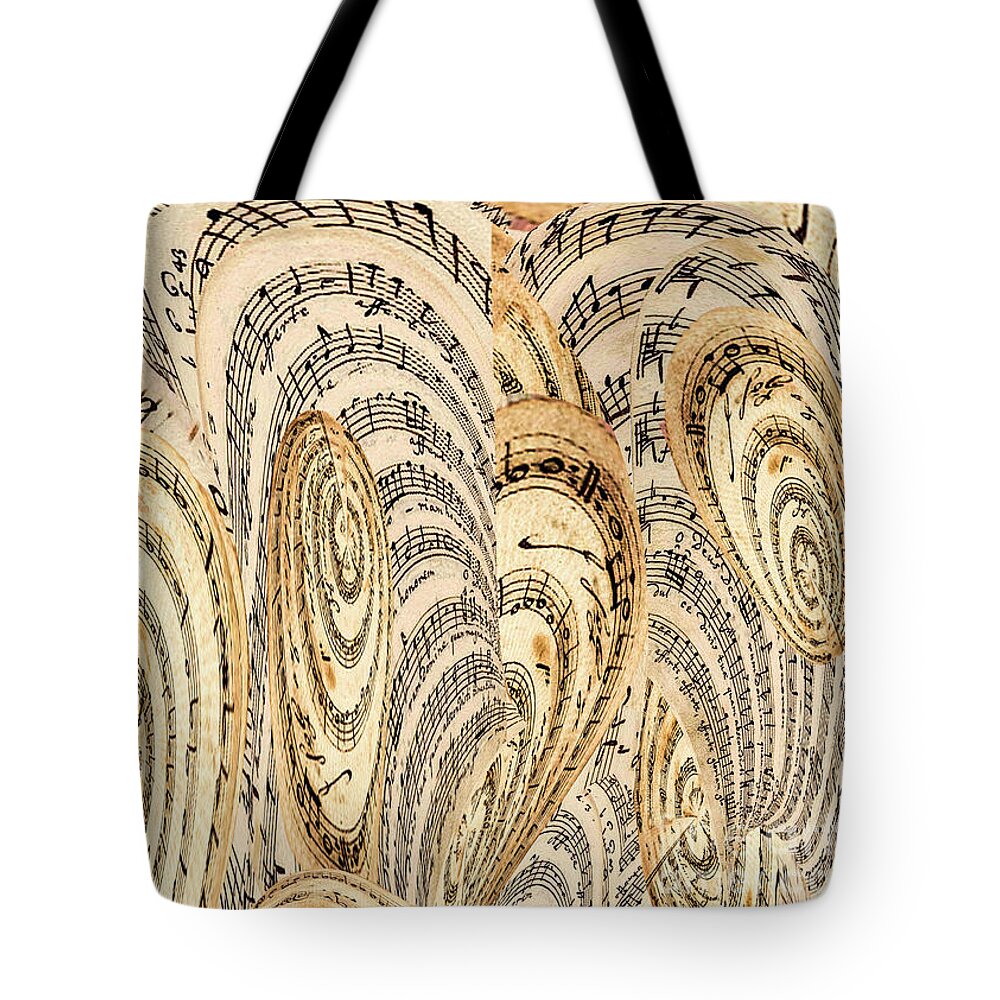 Gift For A Musician Tote Bag featuring the mixed media Music Scores Sheet Music Perpetuum Mobile Part 2 by Elena Gantchikova
