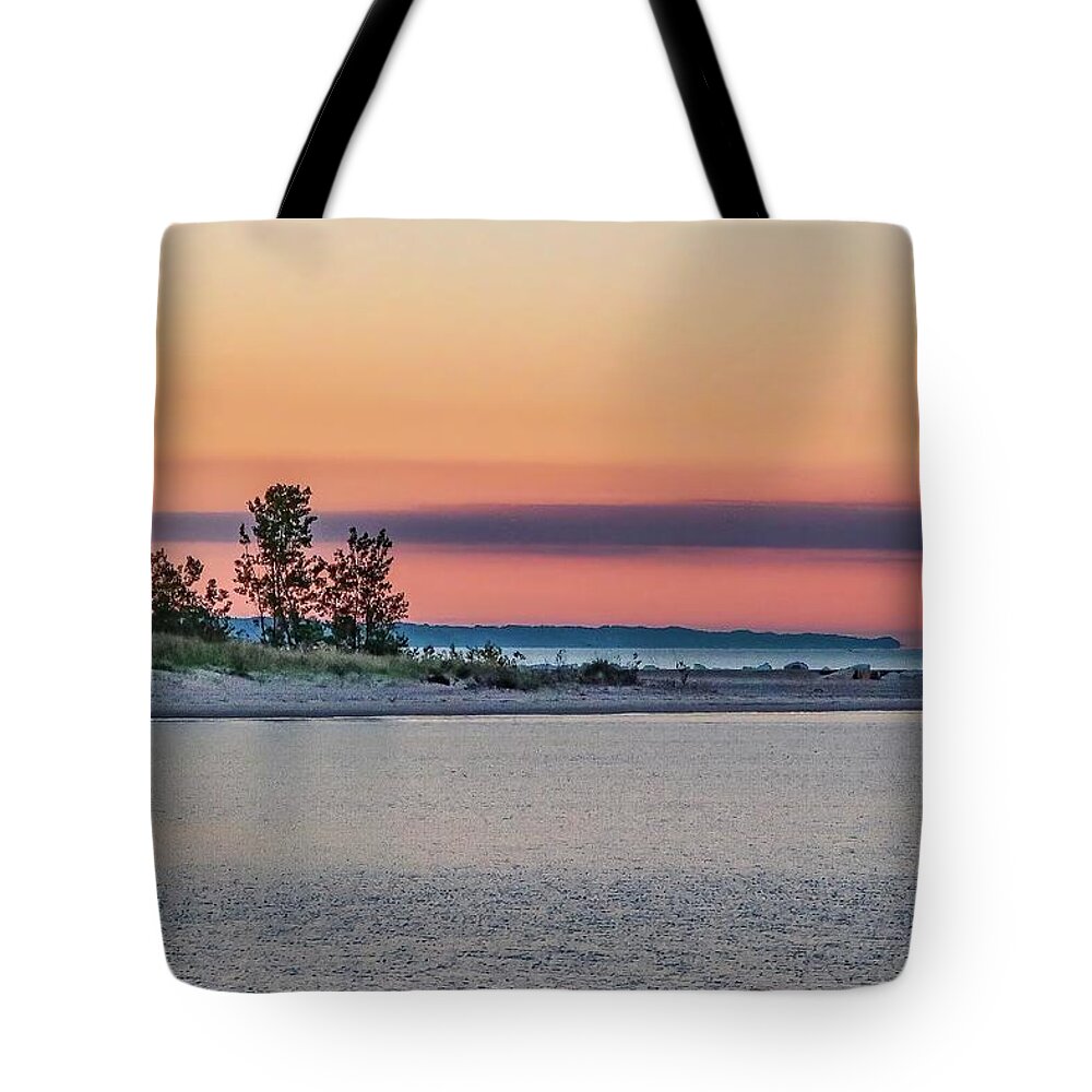  Tote Bag featuring the photograph Muskegon shoreline IMG_6003 by Michael Thomas