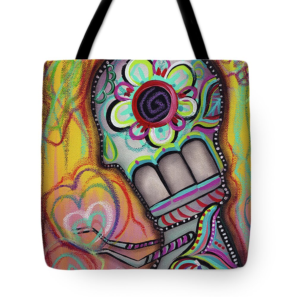 Day Of The Dead Tote Bag featuring the painting My Affliction by Abril Andrade