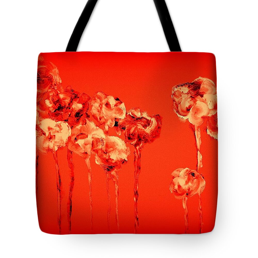 Viva Tote Bag featuring the painting My Garden - Red by VIVA Anderson