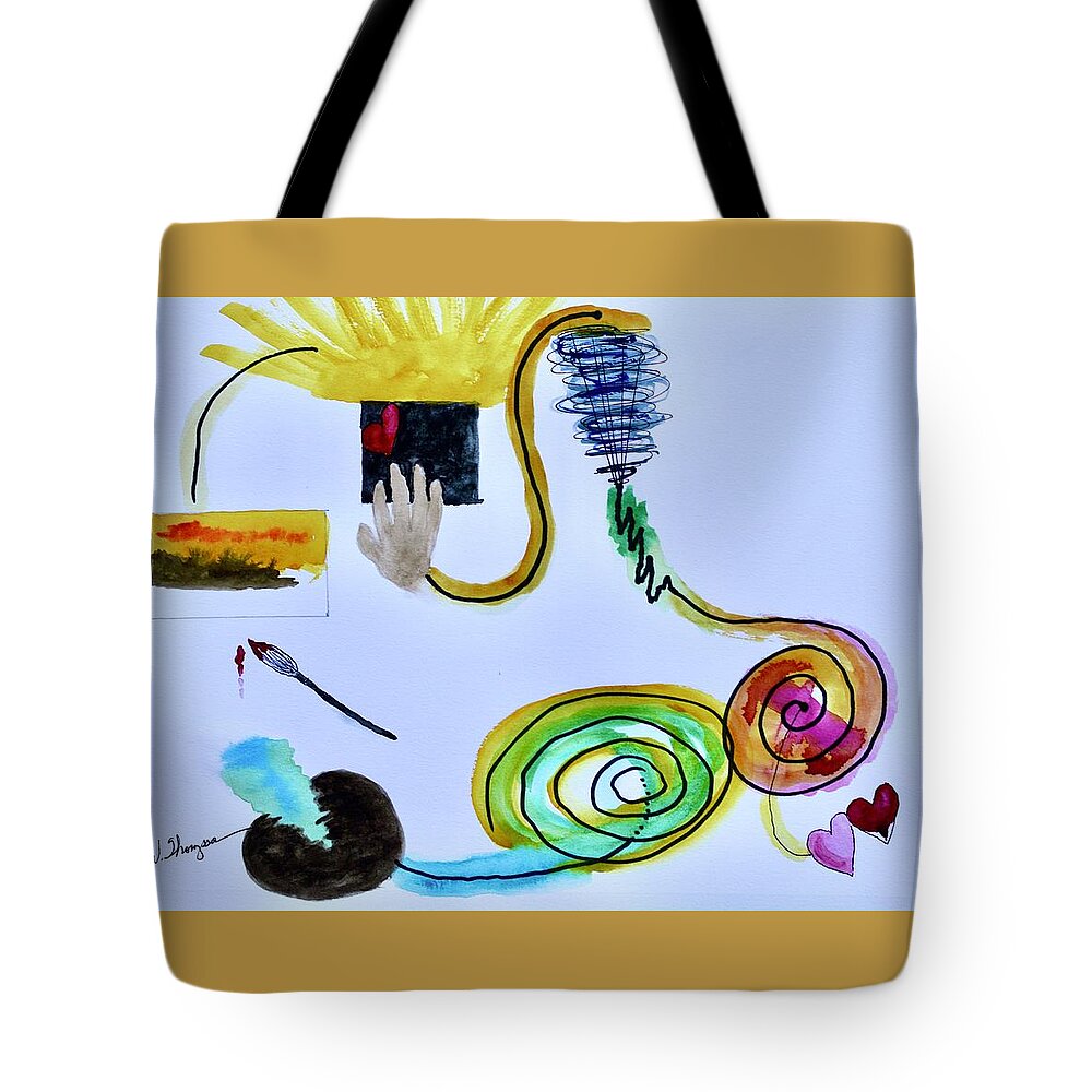 My Life Cycle Tote Bag featuring the mixed media My Life Cycle by Warren Thompson