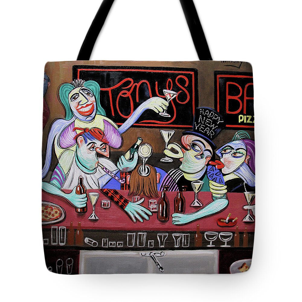 New Years Tote Bag featuring the painting My New Year Resolution by Anthony Falbo