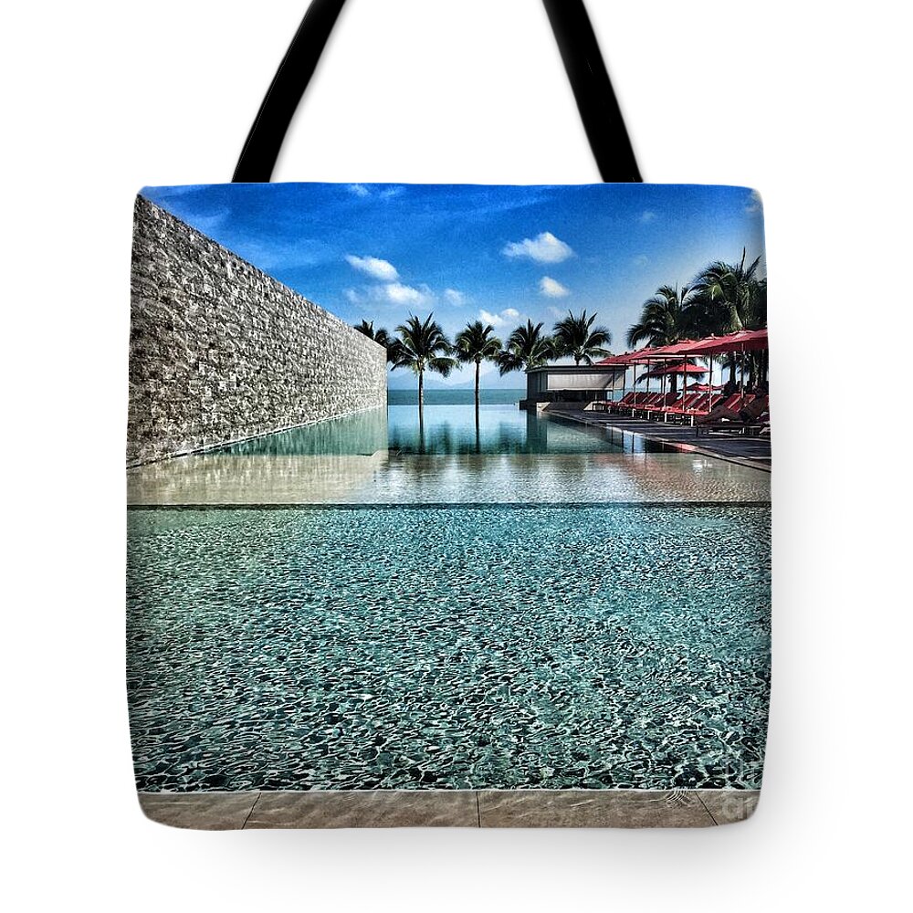 Vacation Tote Bag featuring the photograph My Pool by Thomas Schroeder
