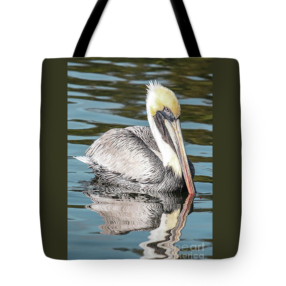 Pelican Tote Bag featuring the photograph My Reflection by Joanne Carey