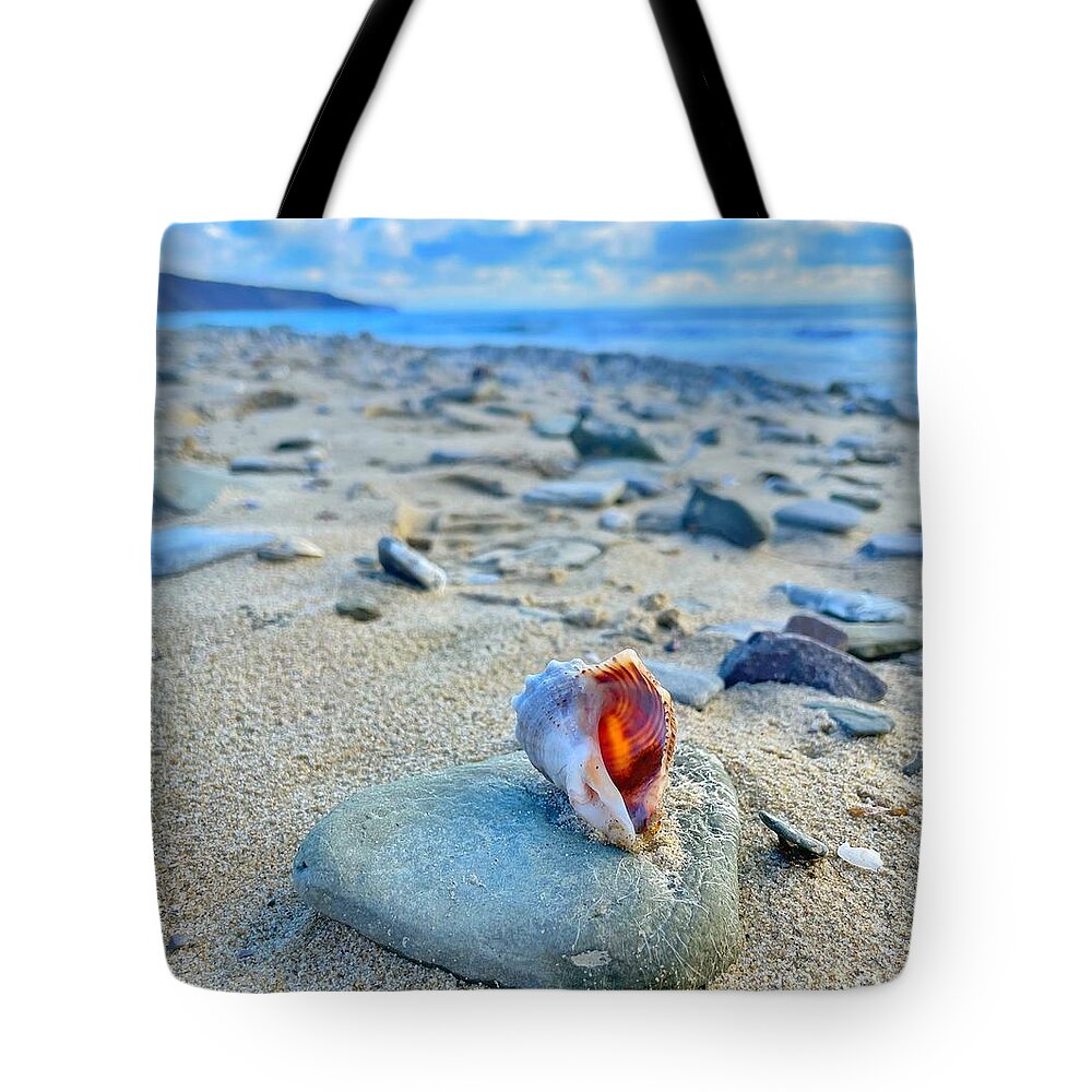 Bay Tote Bag featuring the photograph My Shell by Maya Mey Aroyo
