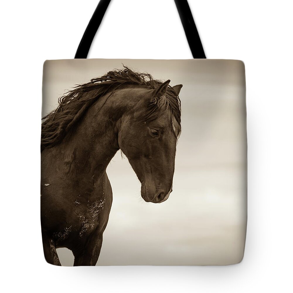 Wild Horses Tote Bag featuring the photograph My Thoughts are My Own by Mary Hone