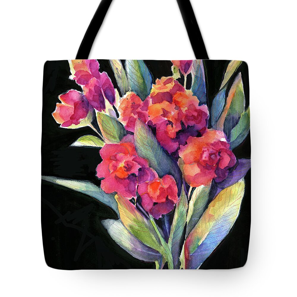 Floral Tote Bag featuring the painting My Valentine by Lois Blasberg