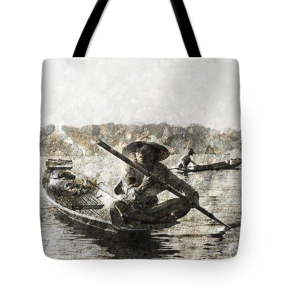 Color Tote Bag featuring the photograph Myanmar Fisherman 3 by Alan Hausenflock