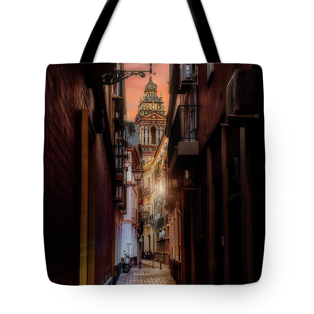 Mysterious Tote Bag featuring the photograph Mysterious alley by Micah Offman