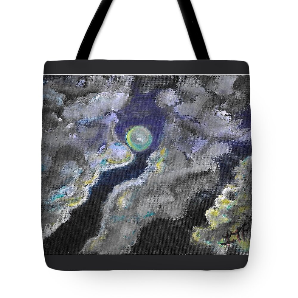 Moon Tote Bag featuring the painting Mysterious Night by Esoteric Gardens KN