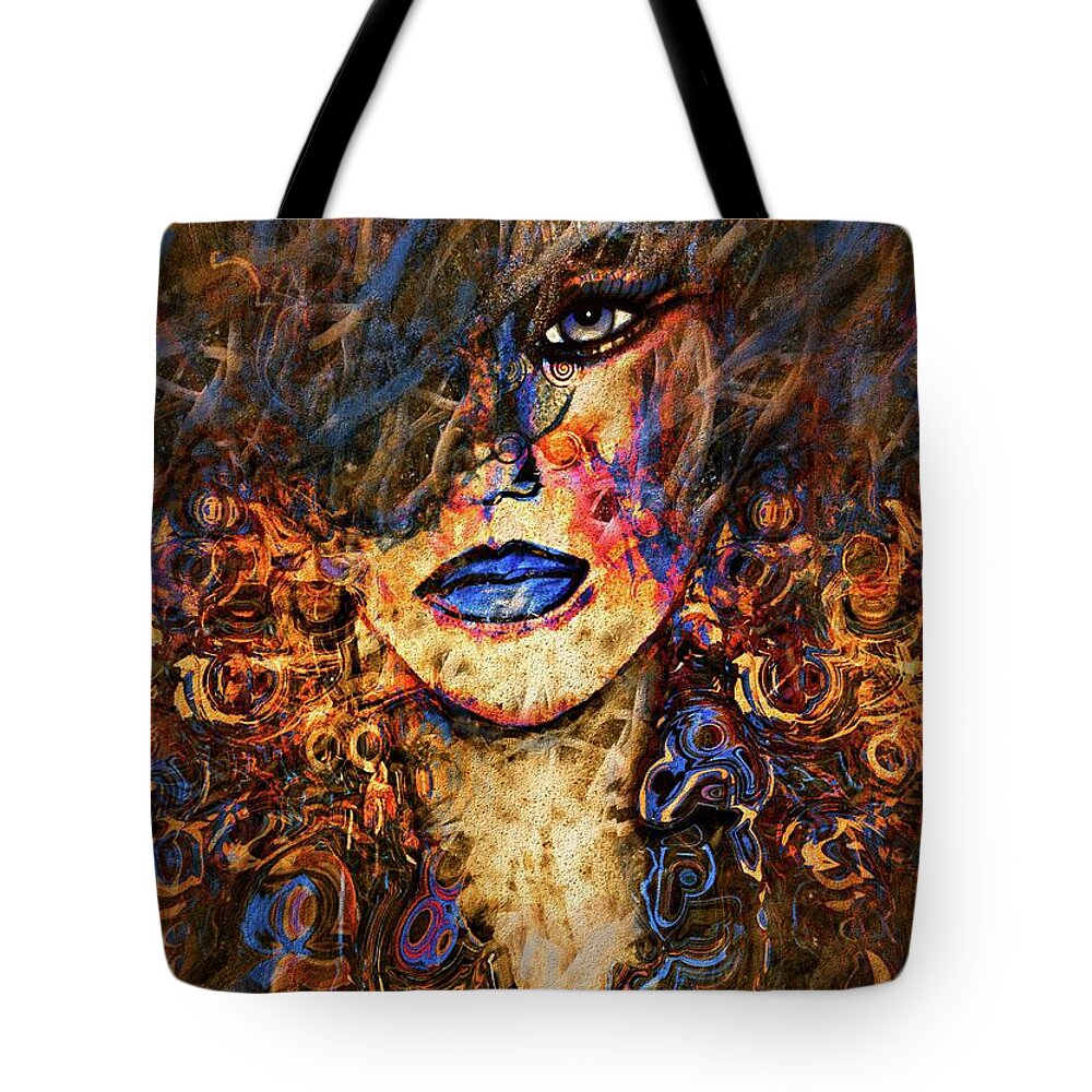 Face Tote Bag featuring the painting Mysterious Nymph by Natalie Holland