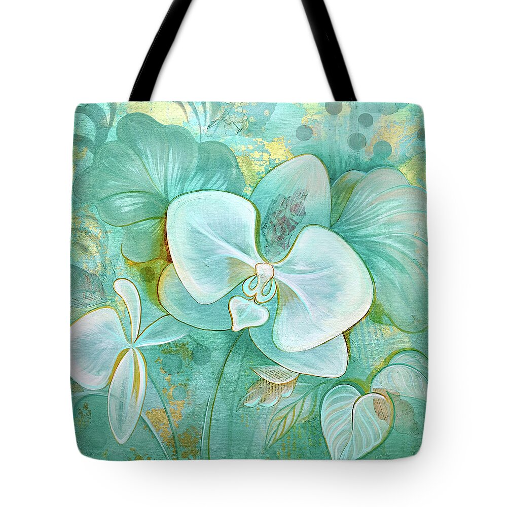 Orchid Tote Bag featuring the painting Mystic Orchid by Shadia Derbyshire