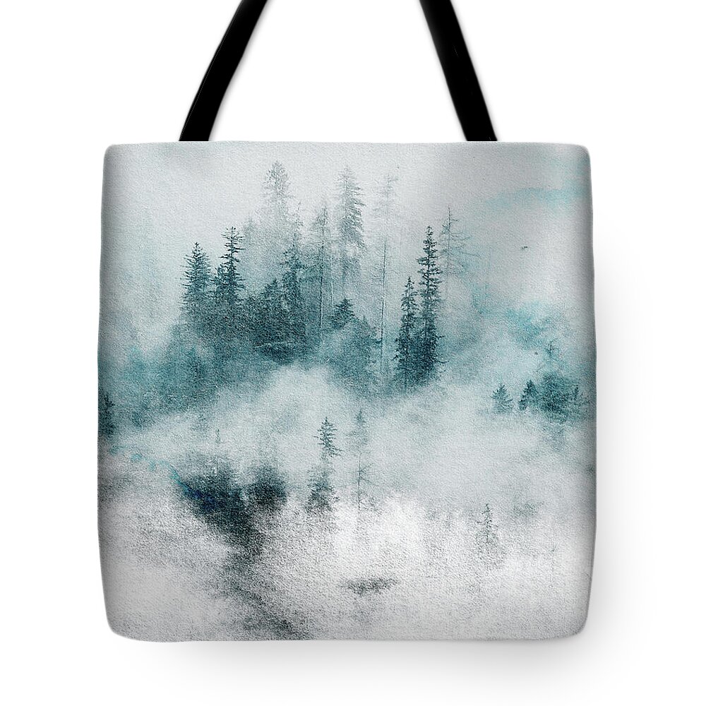 Forest Tote Bag featuring the mixed media Mystical Storm by Colleen Taylor