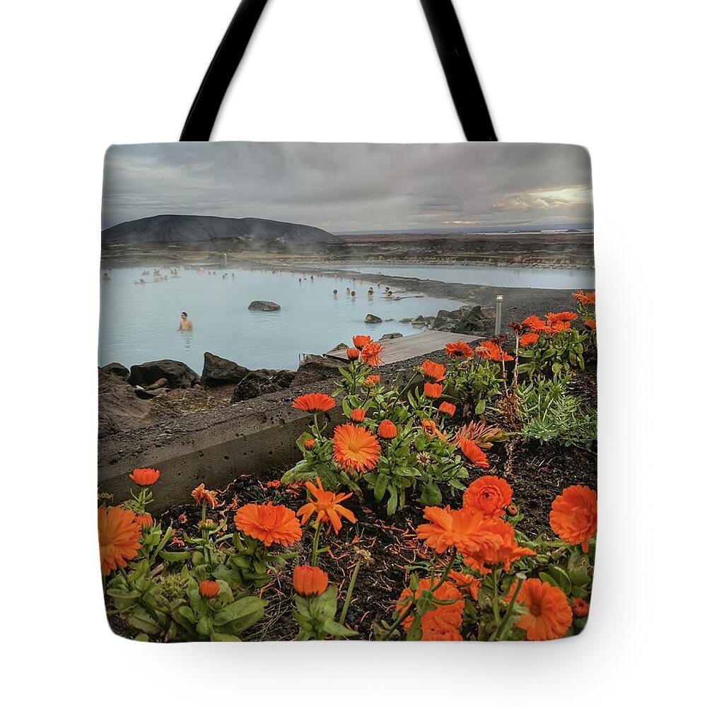 Myvatn Tote Bag featuring the photograph Myvatn Hot Springs Iceland by Yvonne Jasinski