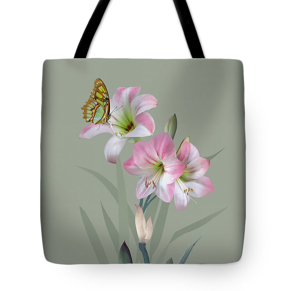 Flower Tote Bag featuring the digital art Naked Lady by M Spadecaller