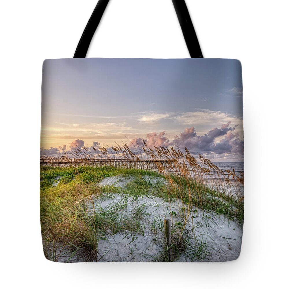 Sunrise Tote Bag featuring the photograph Coastal Allure by Donna Twiford