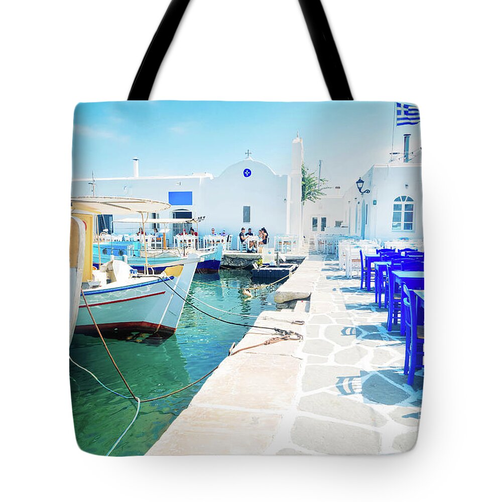 Paros Tote Bag featuring the photograph Naoussa Village by Anastasy Yarmolovich