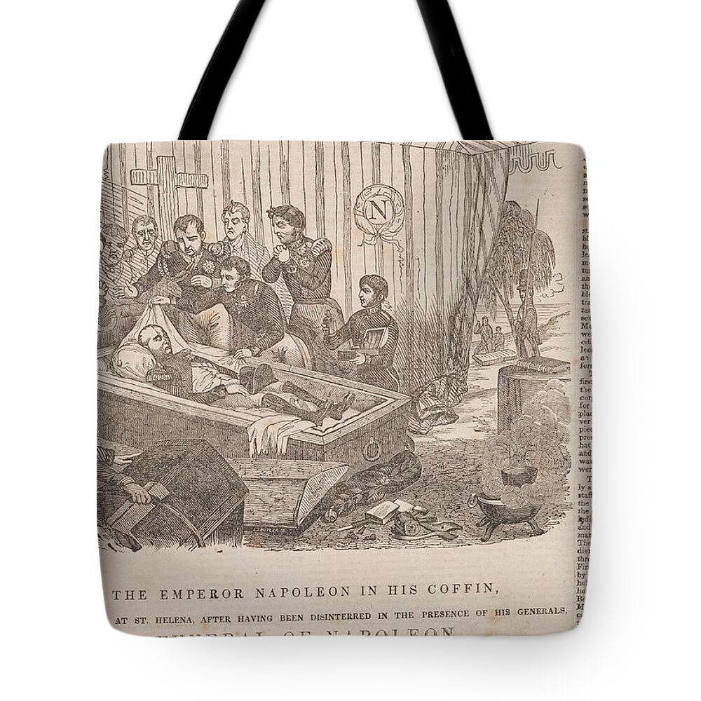 Napoleon Tote Bag featuring the digital art Napoleon's Funeral by Kim Kent