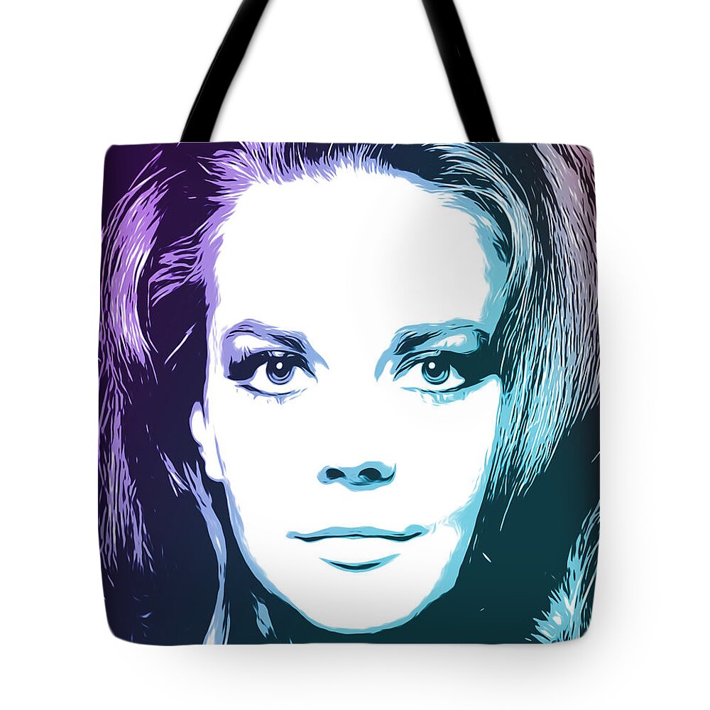 Pop Art Tote Bag featuring the drawing Natalie by Greg Joens