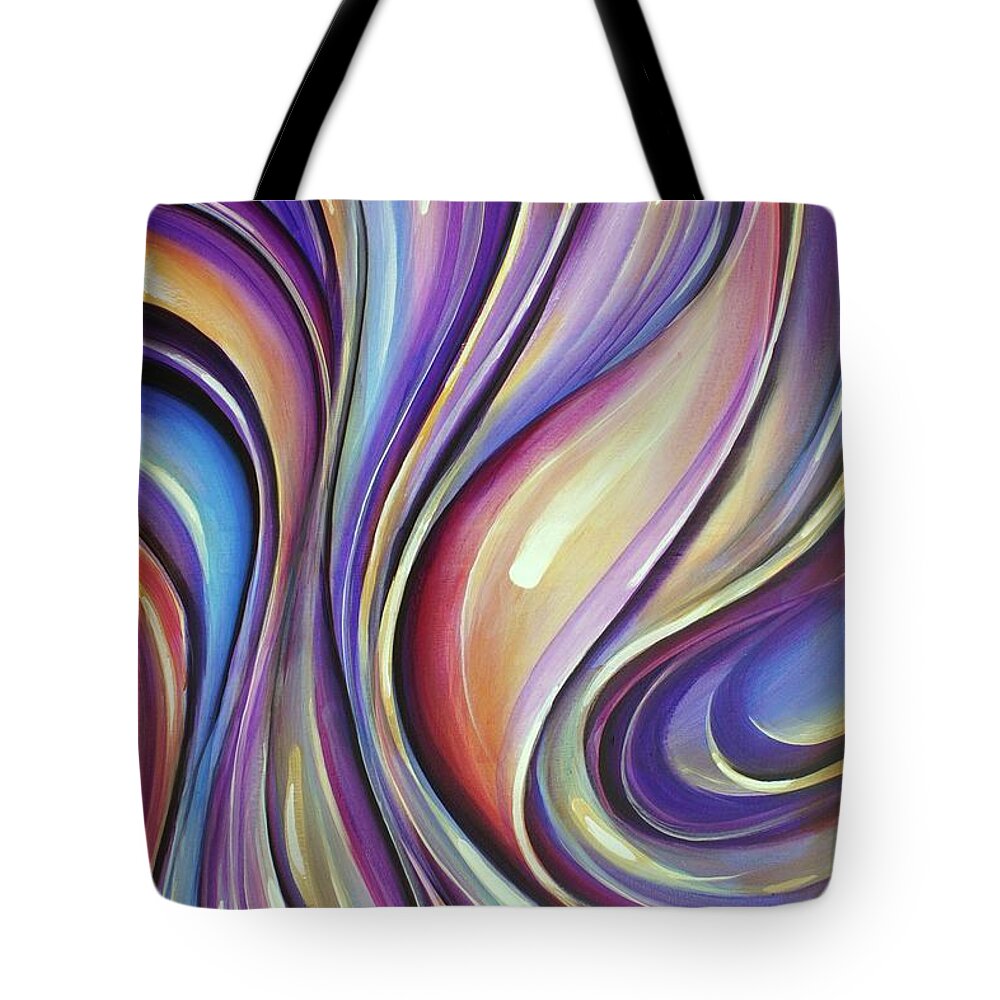 Abstract Tote Bag featuring the painting Natural Selection by Michael Lang