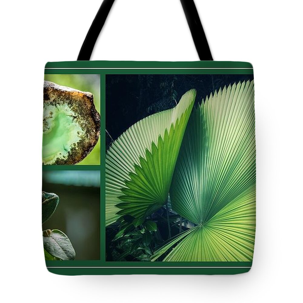 Chameleon Tote Bag featuring the mixed media Nature As Art by Nancy Ayanna Wyatt