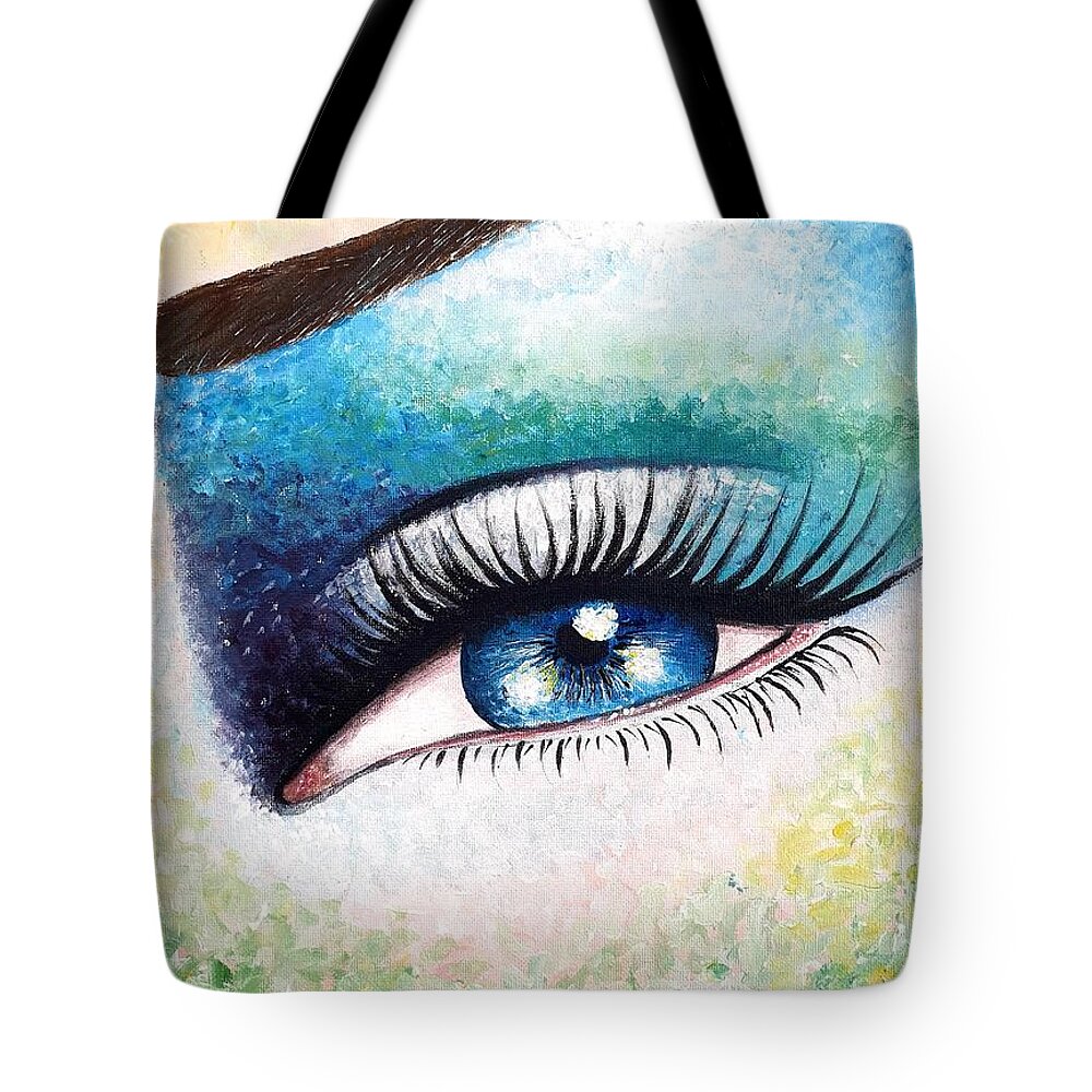 Nature Tote Bag featuring the painting Nature in the Eye by Themayart