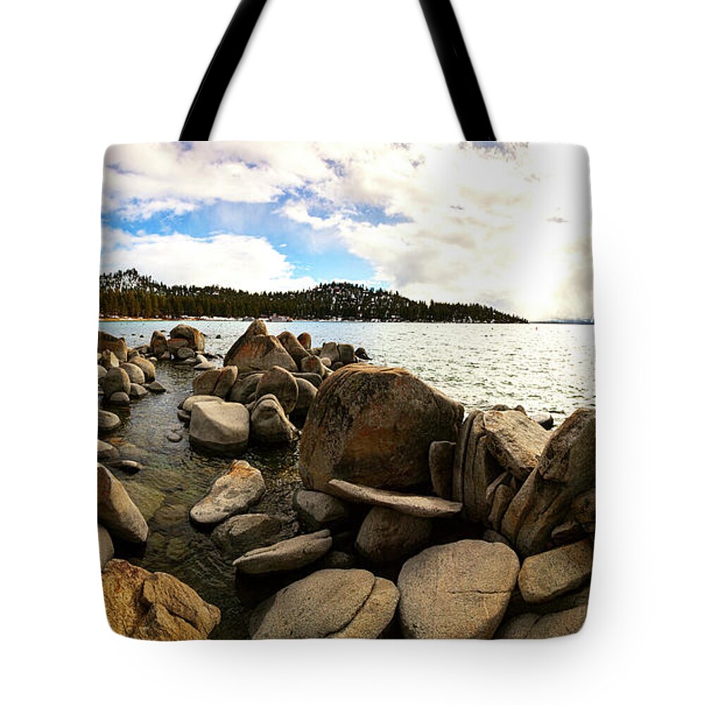 Lake Tahoe Tote Bag featuring the photograph Nature's Stepping Stones by Ryan Huebel
