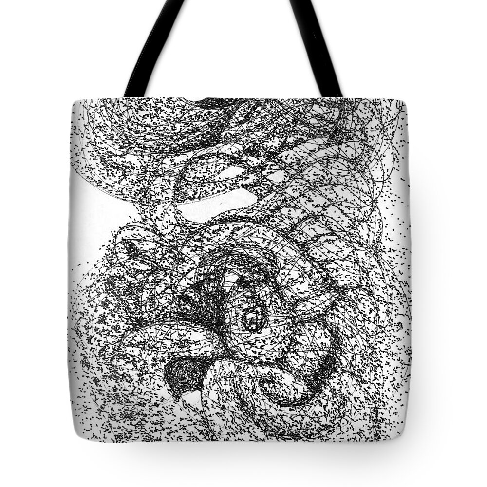 Fractals Tote Bag featuring the drawing Nautilus by Franci Hepburn