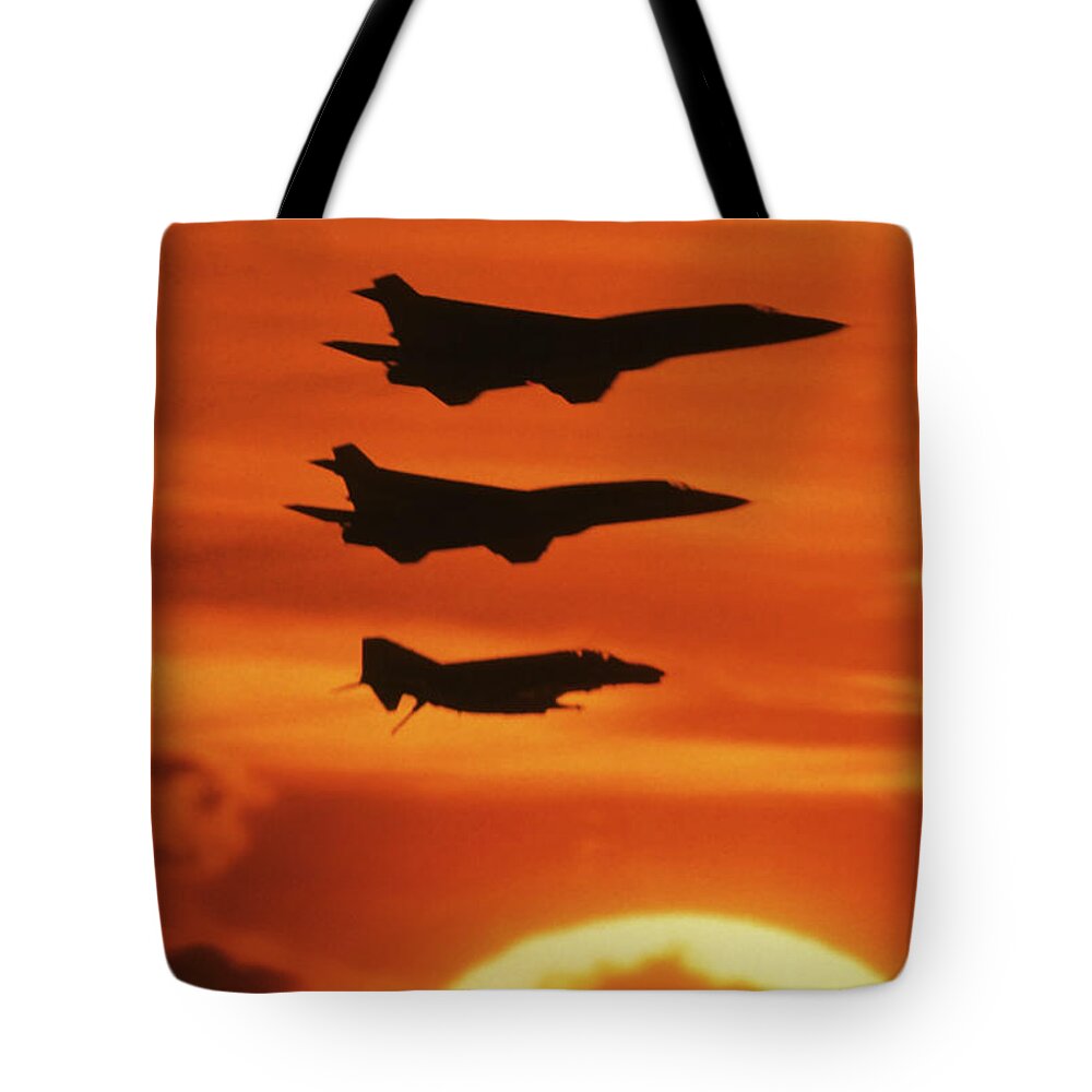 U.s. Navy Tote Bag featuring the mixed media Navy Jets in the Sun by Erik Simonsen