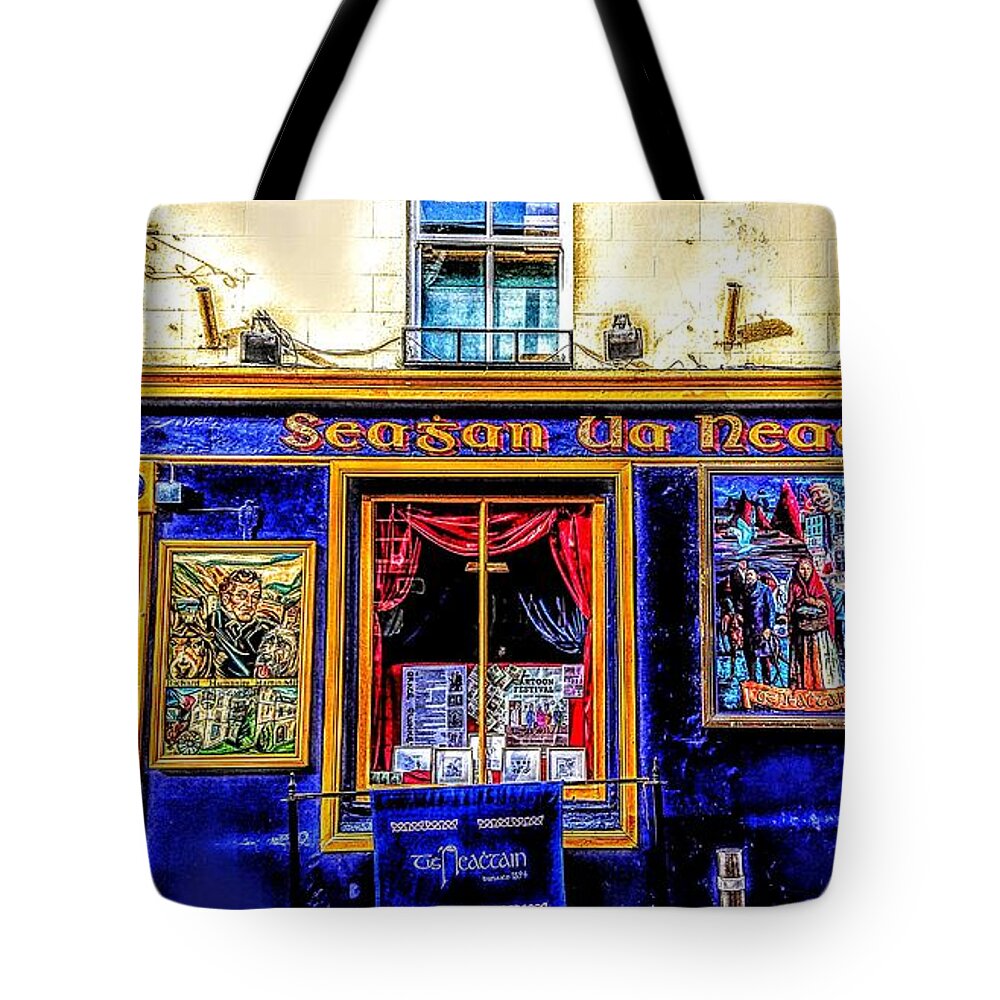 Galway Art Tote Bag featuring the painting paintings of Neachtains public house Galway by Mary Cahalan Lee - aka PIXI