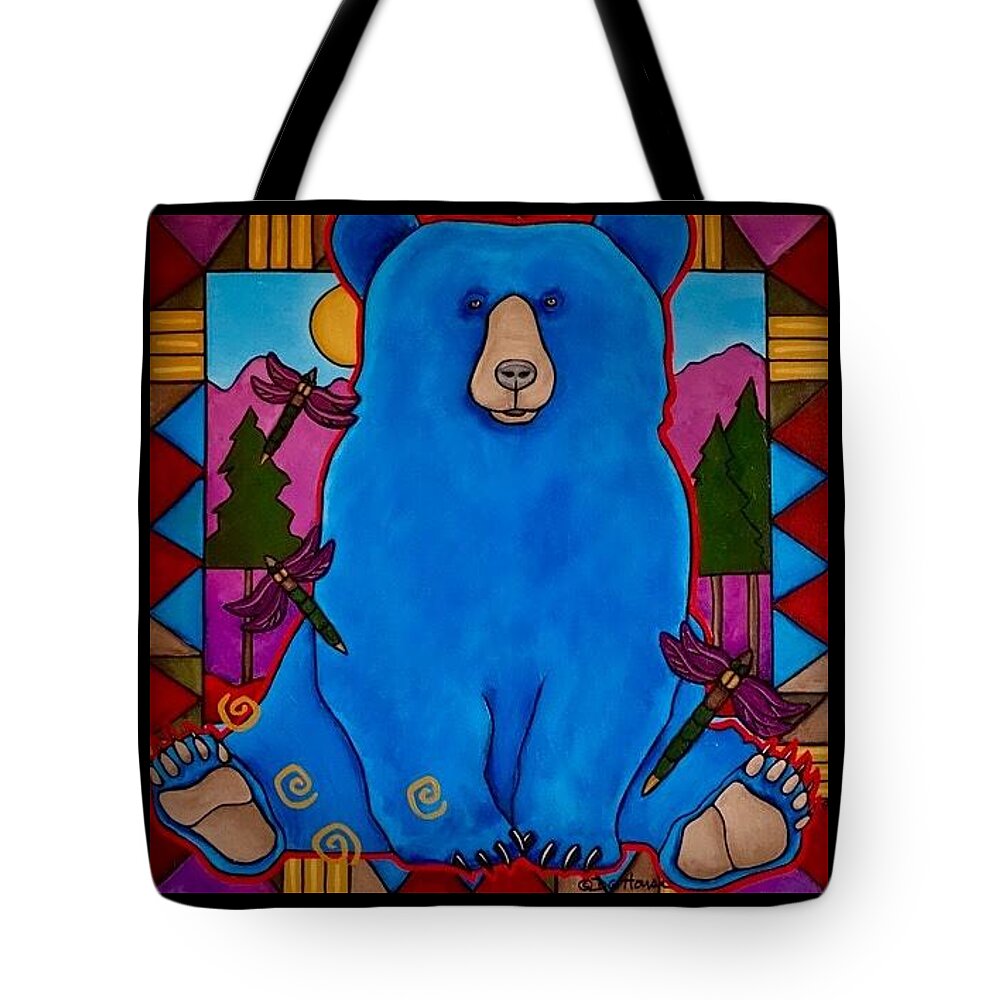Grizzly Bear Tote Bag featuring the painting Near the Madison by DG House