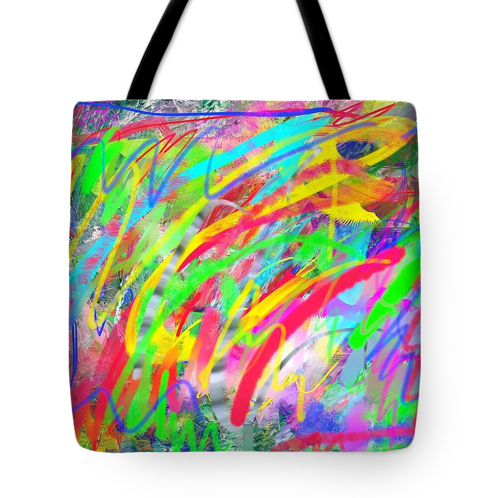 Digital Tote Bag featuring the digital art Neon Jungle by Ralph White