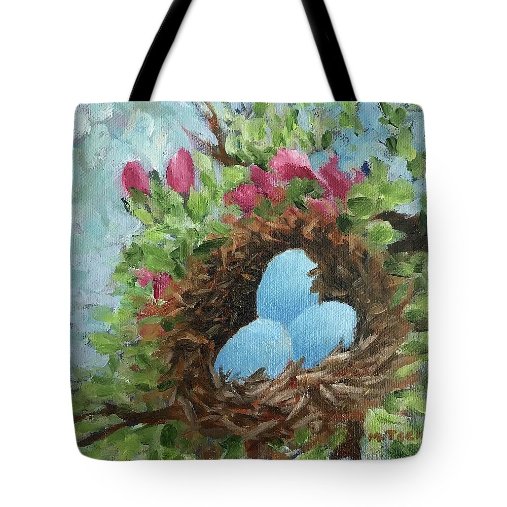 Eggs Tote Bag featuring the painting Nest eggs by Milly Tseng