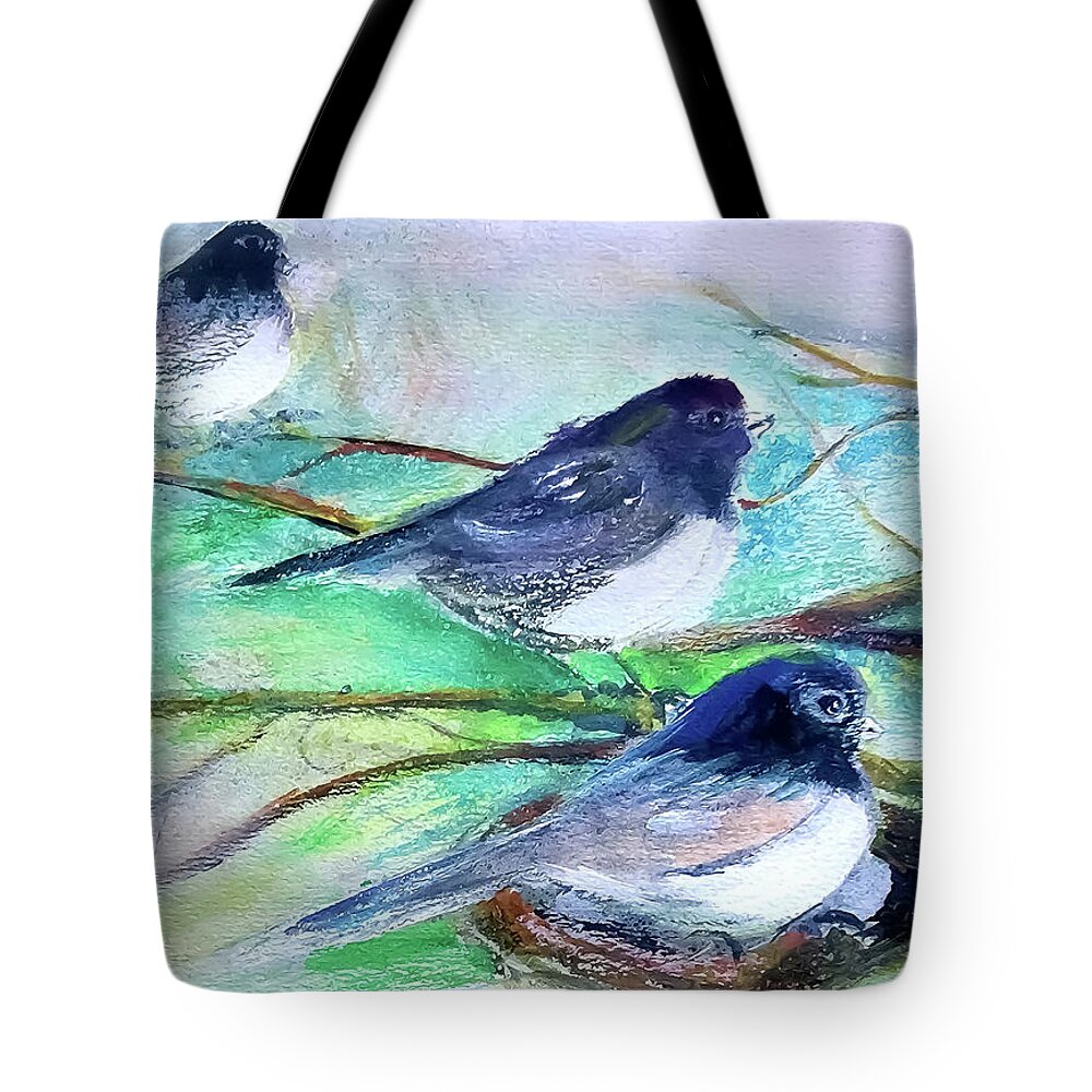 Nesting Tote Bag featuring the painting Nesting Among the Roots by Lisa Kaiser