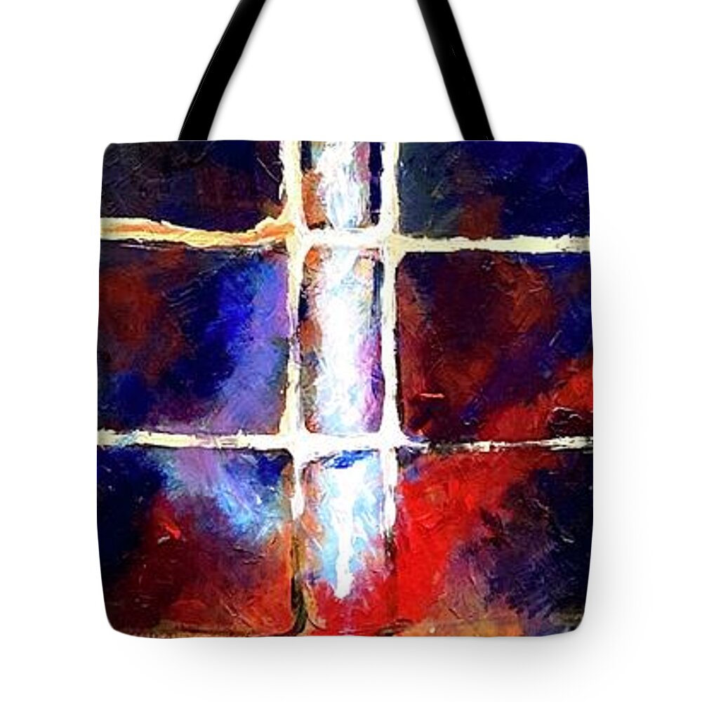 Acrylic Tote Bag featuring the painting Neural Network by David Euler