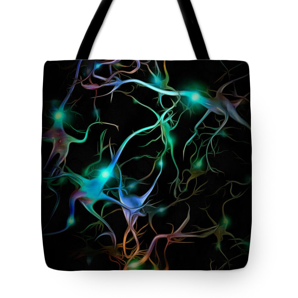 Neuron Tote Bag featuring the photograph Neurons network by Bruce Rolff