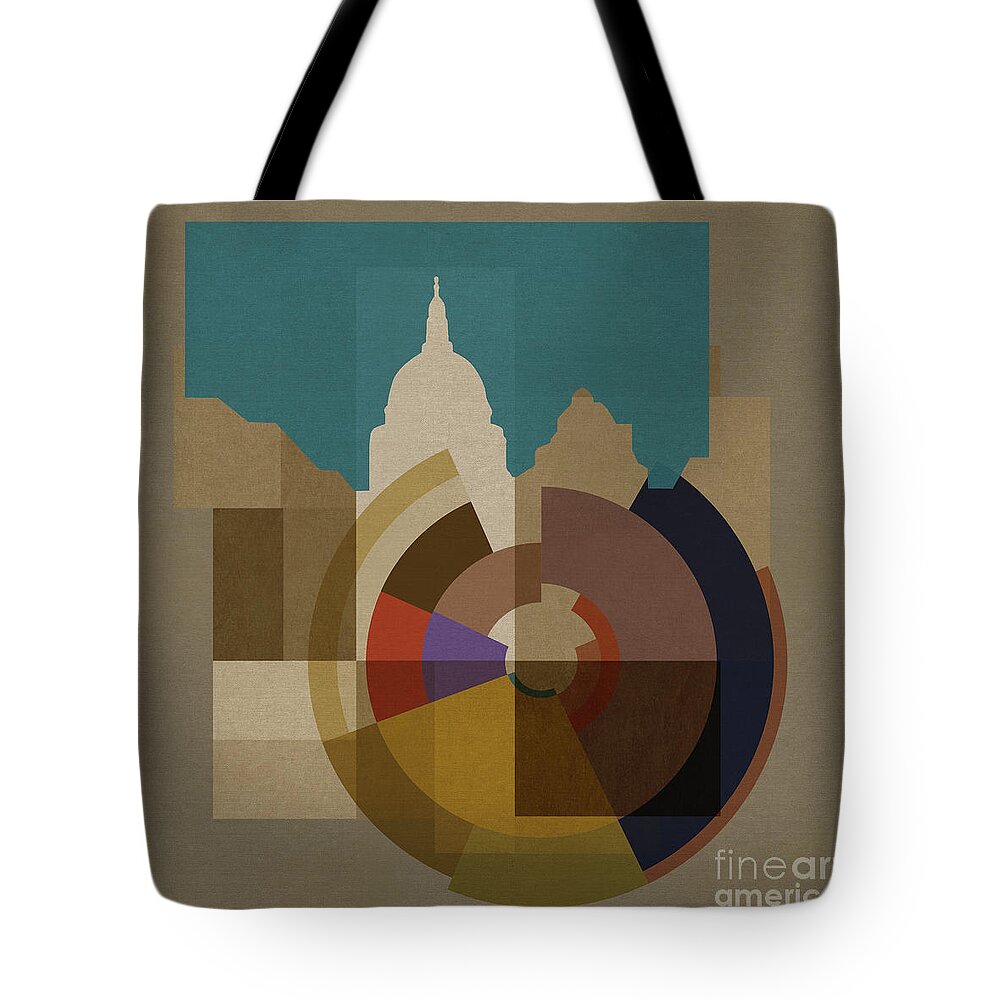 London Tote Bag featuring the mixed media New Capital Square - Saint Pauls by BFA Prints