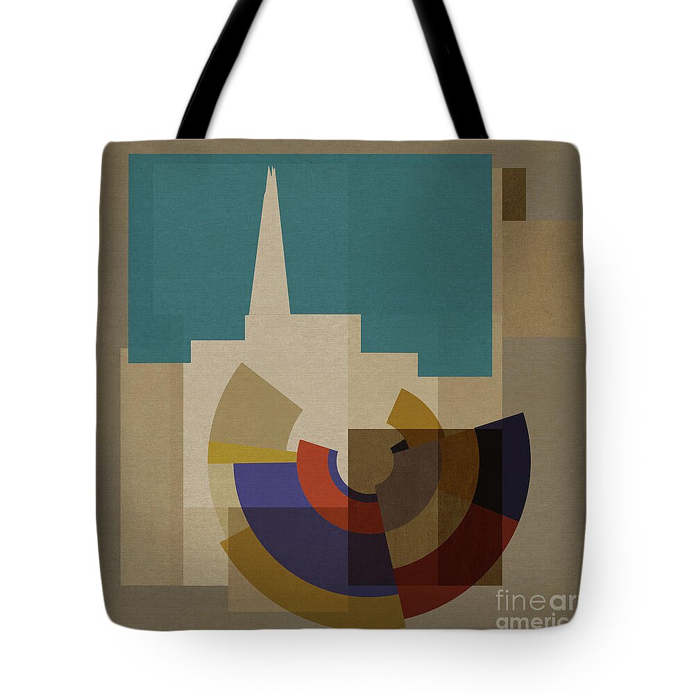 London Tote Bag featuring the mixed media New Capital Square - Shard by BFA Prints
